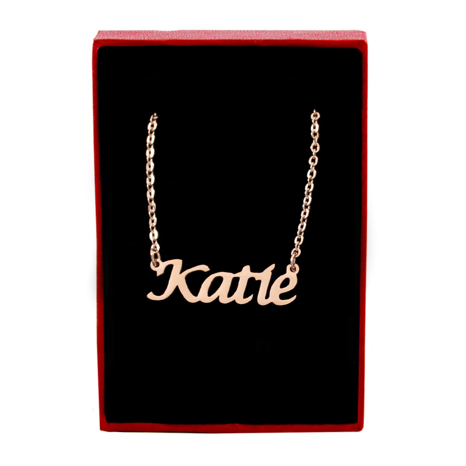 KATIE Rose Gold Name Necklace Personalized Jewellery Etsy