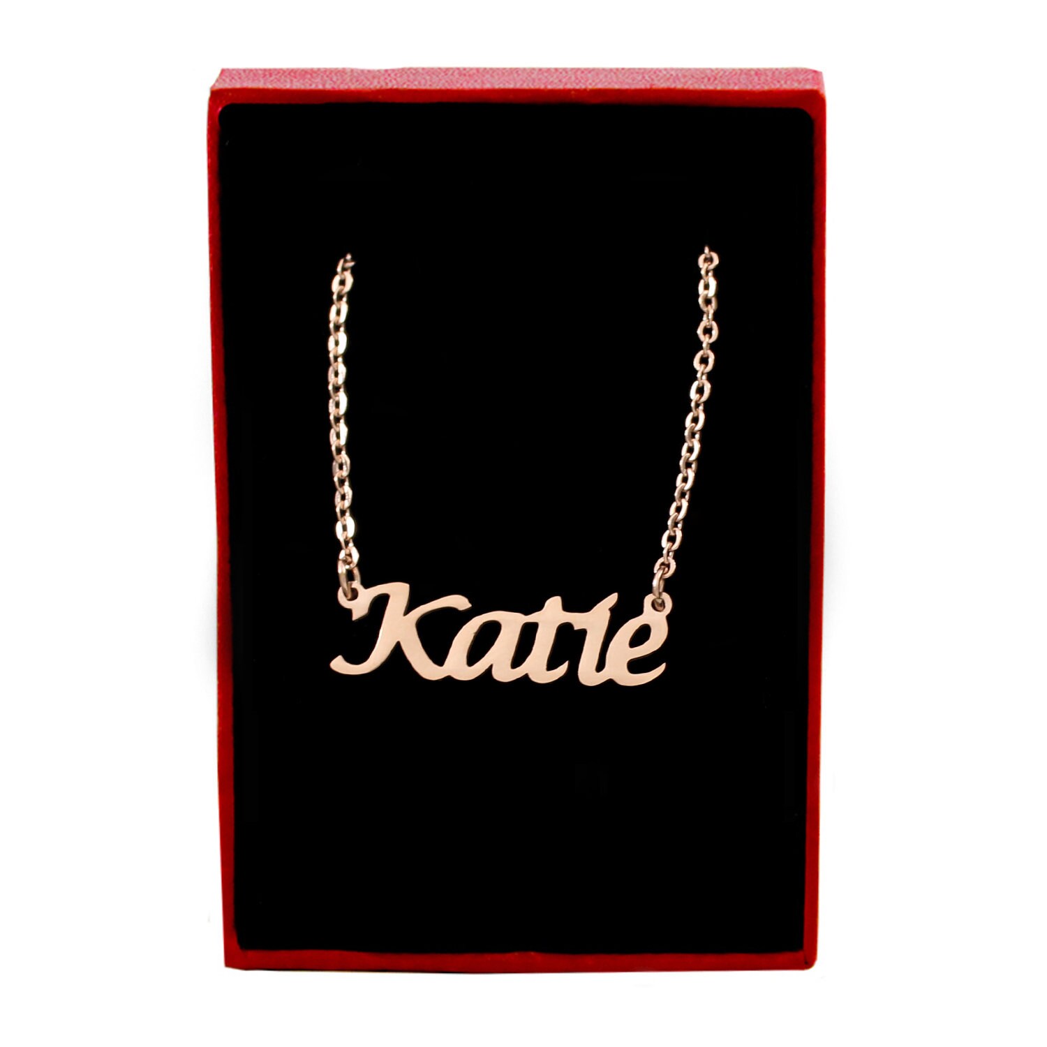 KATIE Rose Gold Name Necklace Personalized Jewellery Etsy