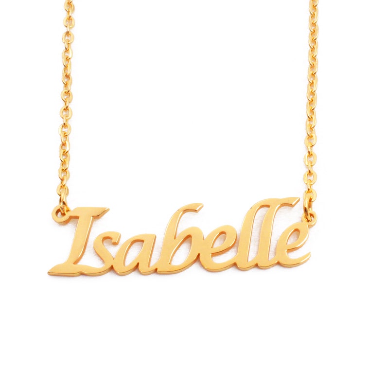 Isabelle Gold Name Necklace Personalized Jewellery Free Etsy