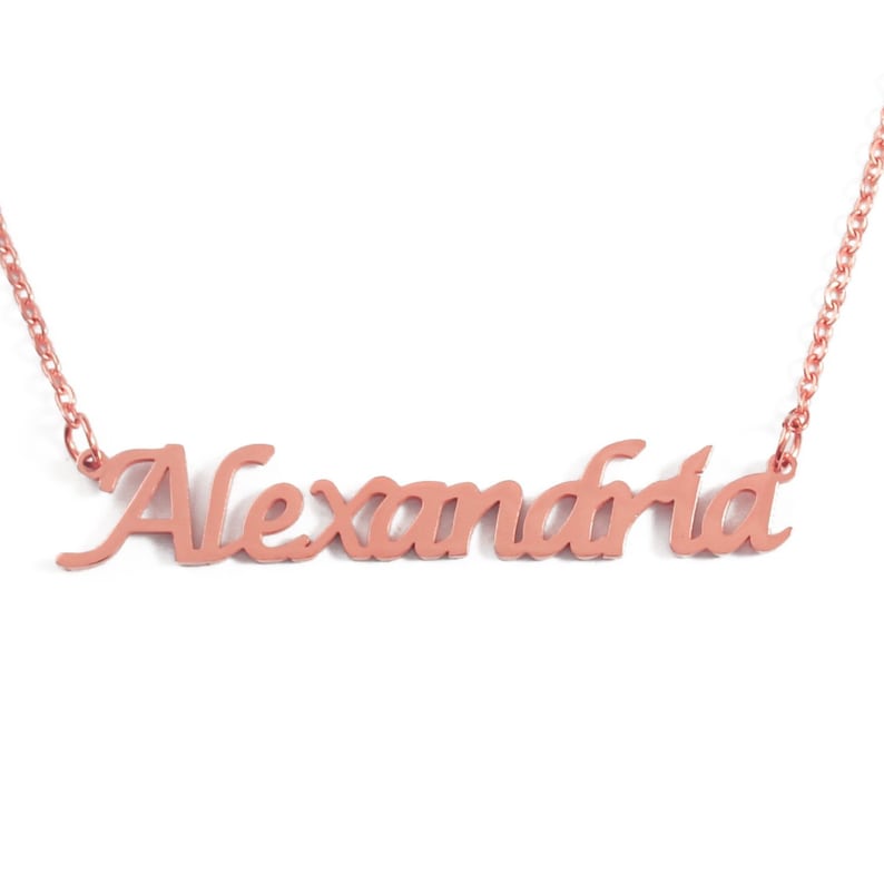 ALEXANDRIA Personalized Name Necklace 18k Rose Gold/gold Etsy