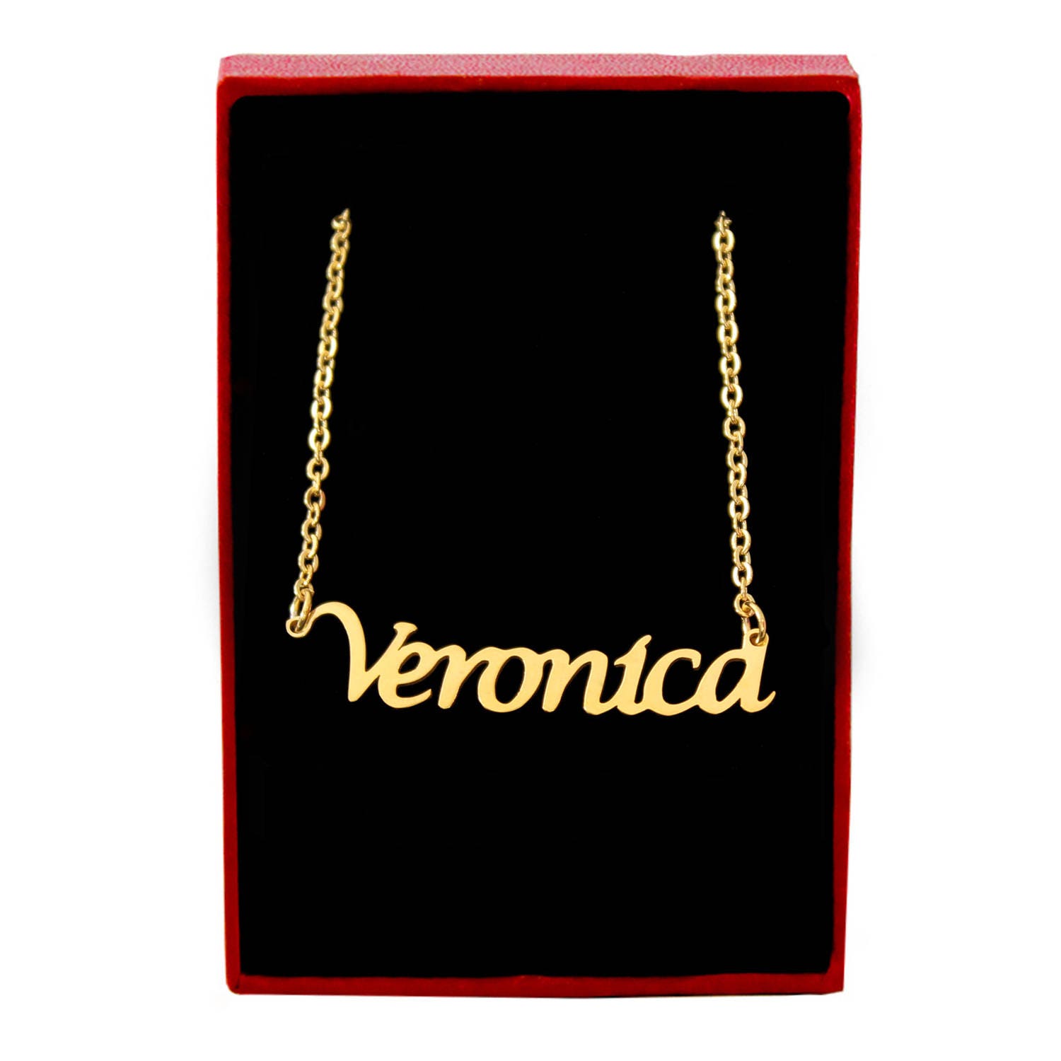 VERONICA Gold Name Necklace Personalized Jewellery Free