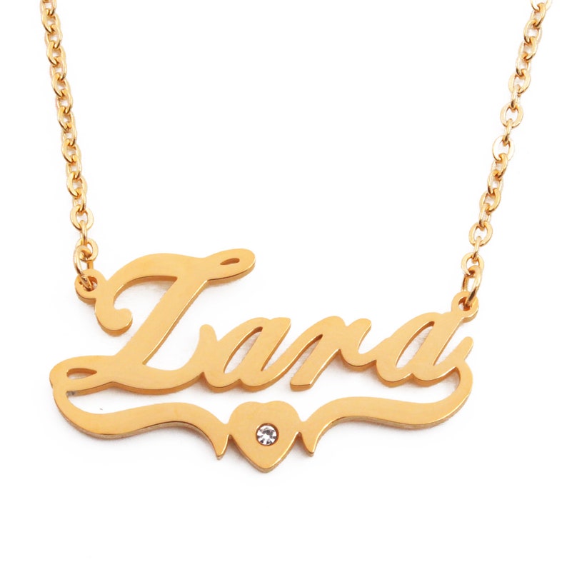 Name Necklace ZARA Personalized Custom Made Heart Shaped Etsy