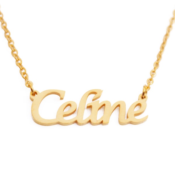 CELINE - Personalized Name Necklace - 18ct Rose Gold/Gold/Silver - Free Gift Box & Bag - Custom Name Necklace - Christmas Gifts For Her