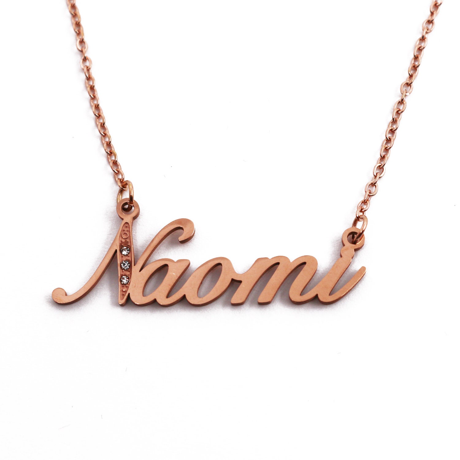 NOEMI Name Necklace Personalised Custom 18ct Gold Plated Christmas Gifts