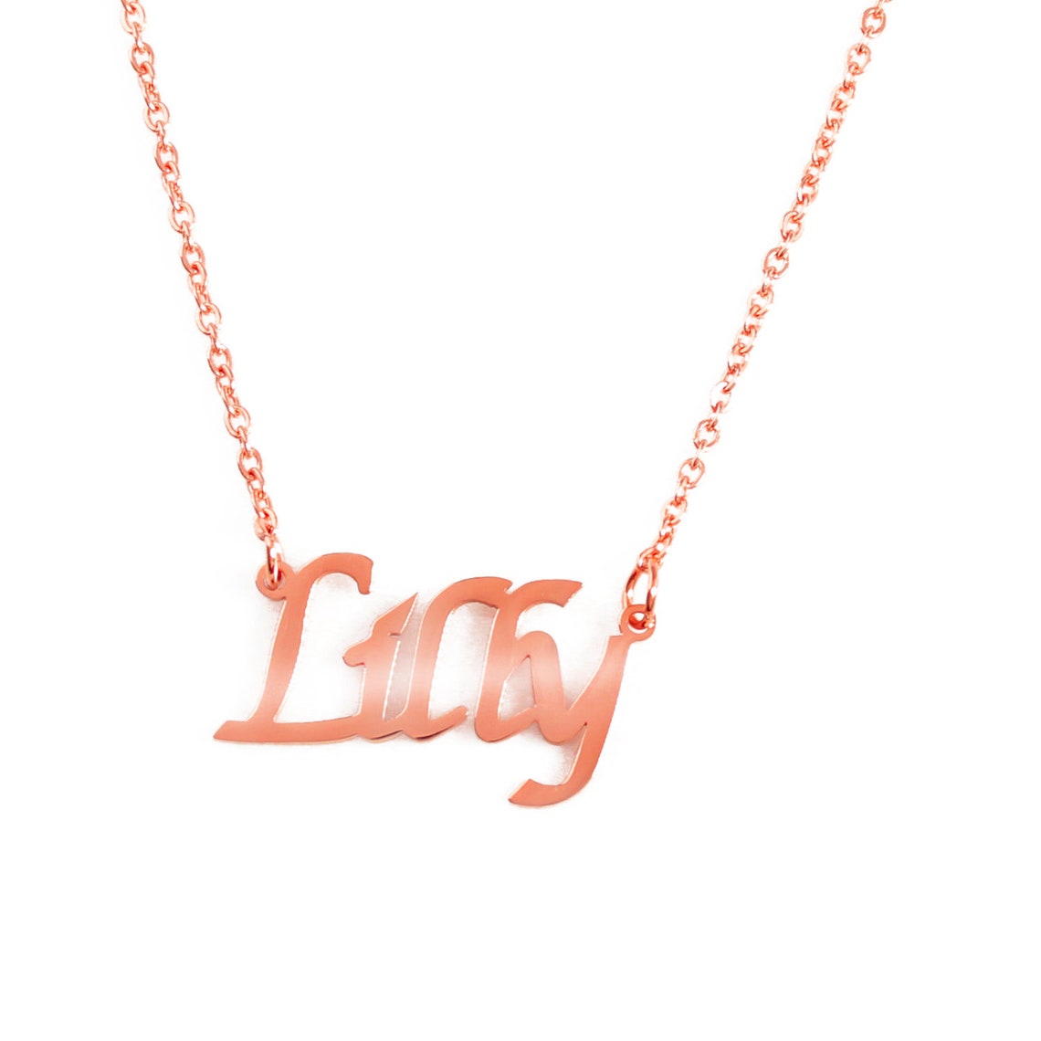 LILLY Personalized Name Necklace 18ct Rose Etsy