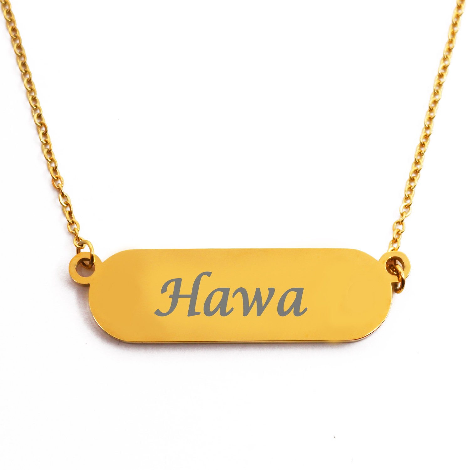 Hawa Custom Name Necklace Rose Gold Silver Necklace Engraved