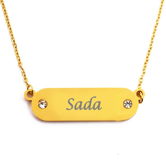 Sada Custom Name Necklace Rose Gold Silver Necklace Engraved