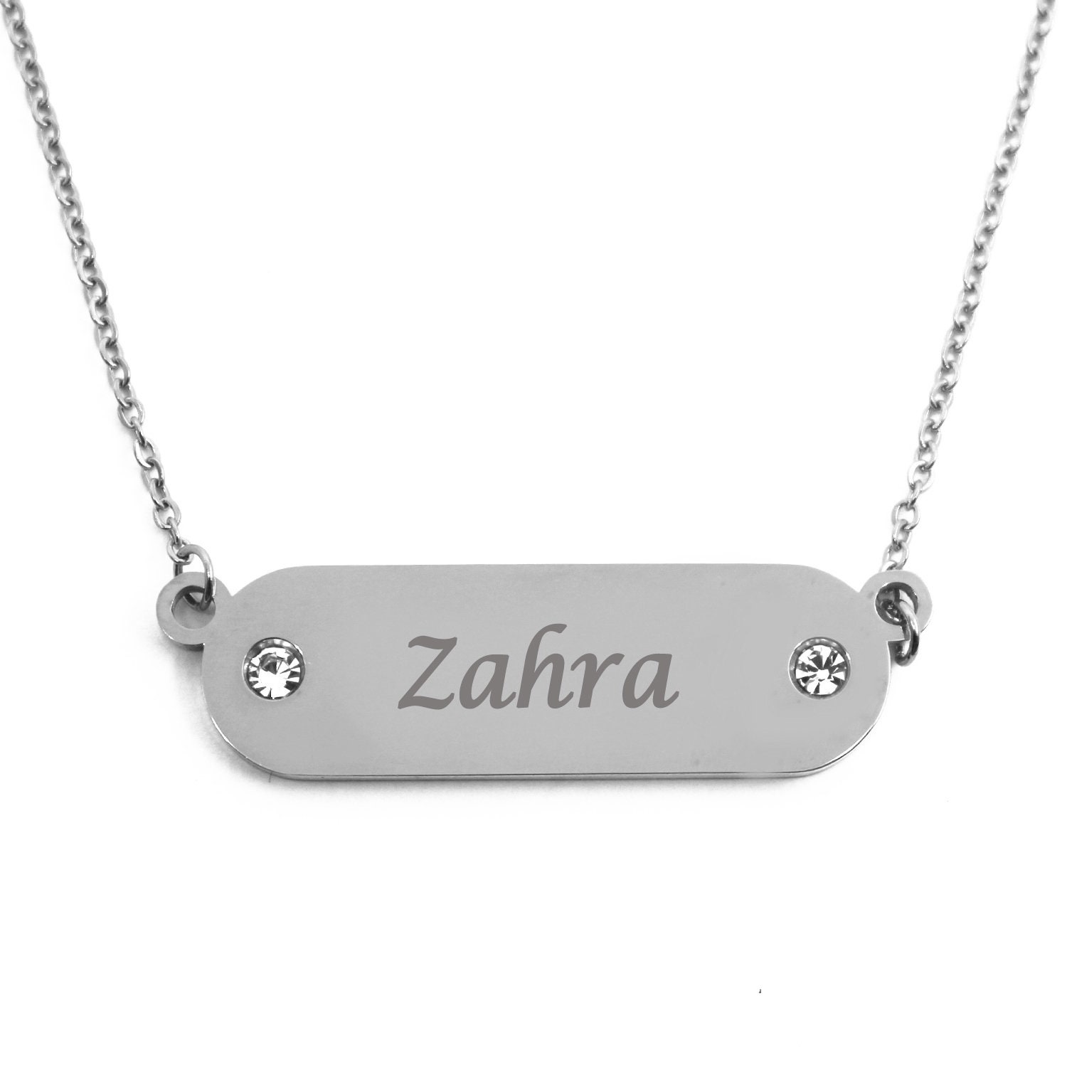 Zahra Custom Name Necklace Rose Gold Silver Necklace