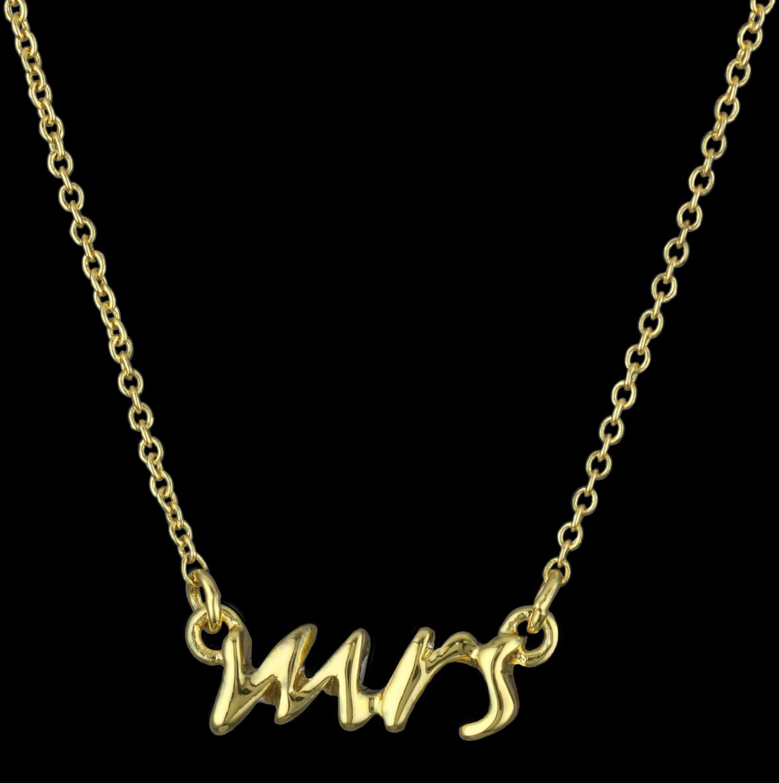 MRS Necklace & Bracelet 18k Yellow Gold Plated Jewellery Gift Set ...