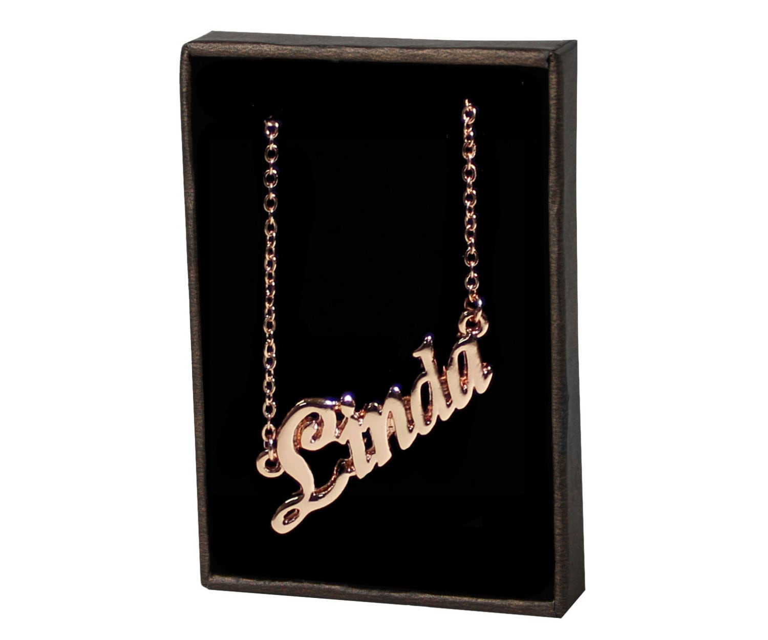 Linda Name Necklace Chain Pendant Fashionable Jewellery 18k Gold Plated