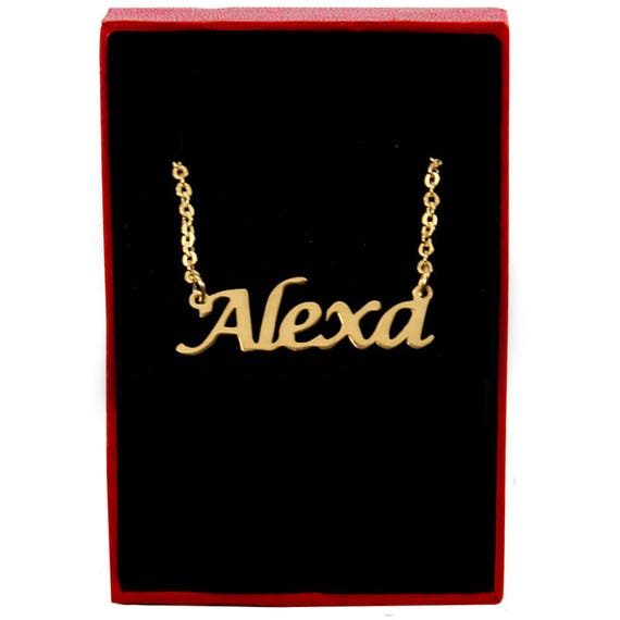 ALEXA Gold Name Necklace Personalized 