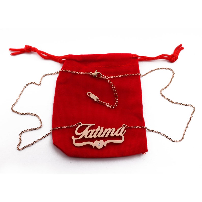 Fatima Name Necklace Personalized Custom Made Heart Shaped Etsy