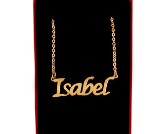 ISABEL Personalized Name Necklace 18ct Rose Gold gold silver Free Gift Box Bag Custom Name Necklace christmas Gifts for Her Etsy Canada