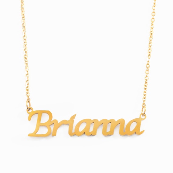 BRIANNA Gold Name Necklace Personalized Jewellery Free Gift Box