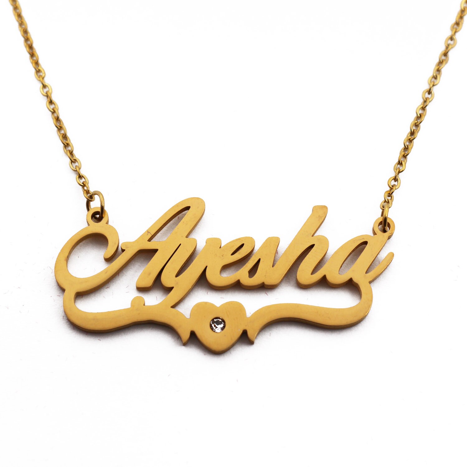 Ayesha name gold locket Clearance