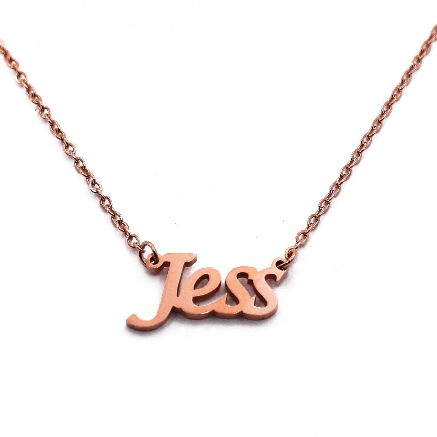 JESS Personalised Name Necklace Rose Gold gold silver Free Gift