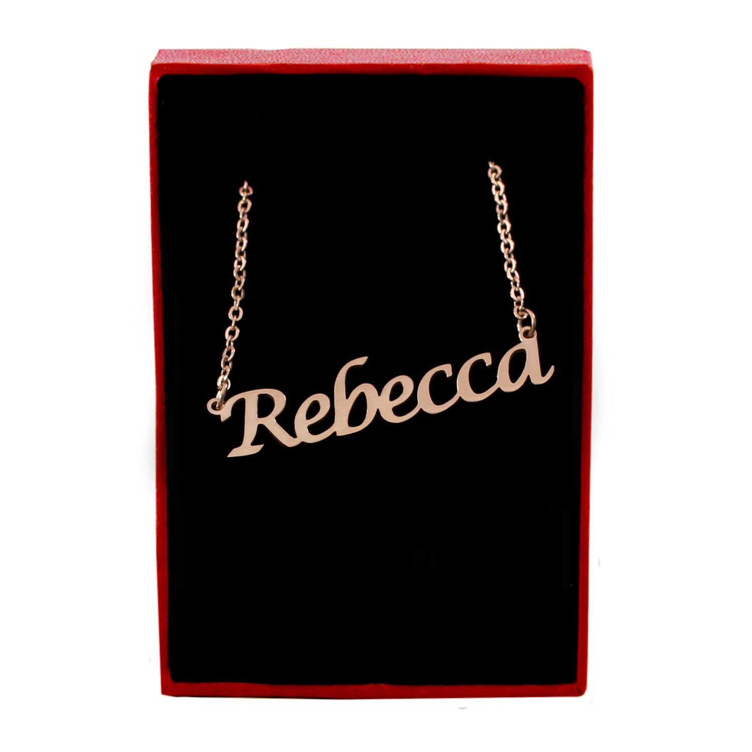 REBECCA Rose Gold Name Necklace Personalized Jewellery Etsy