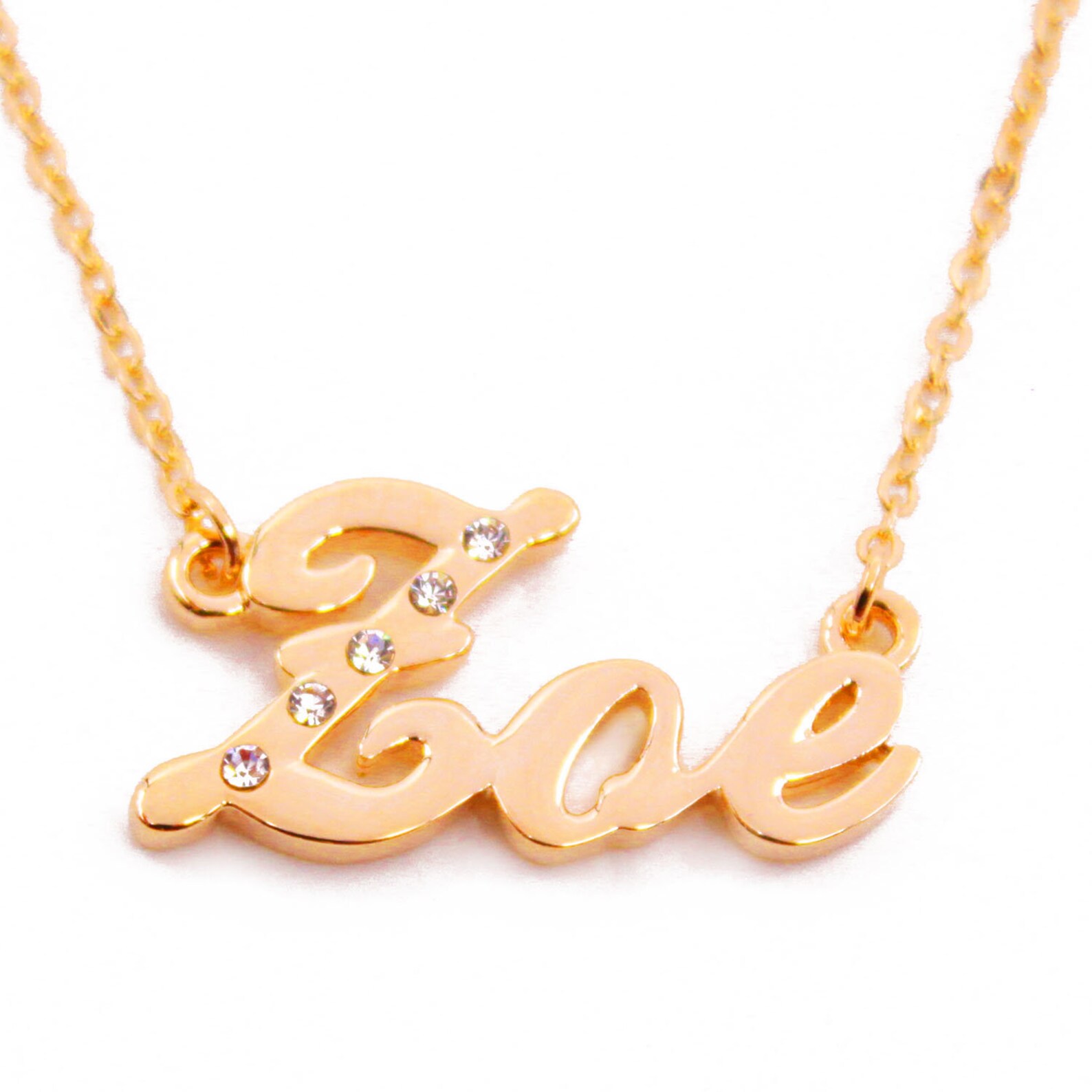 Name Necklace ZOE 18k Gold Plated Name Necklace Chain Etsy