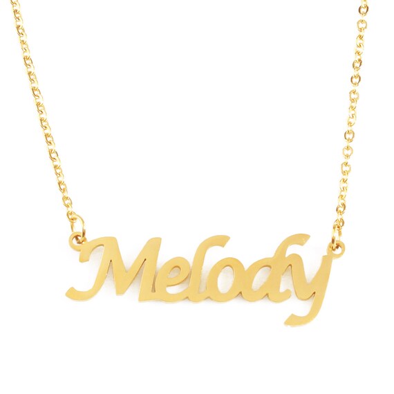 Stainless steel gold sale plated name necklace