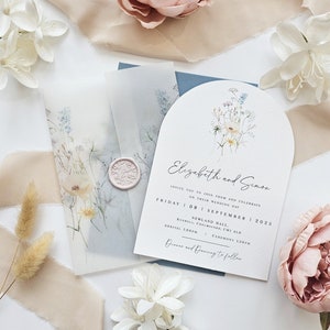 Dusty Blue Wedding Invitations - Enid Collection