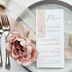 Menu de mariage et marque-places