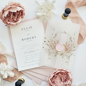 Florence Vellum Wrap Wedding Invitations - Florence Collection - Blush Wedding Invites