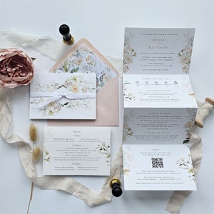 Faire-part de mariage | Elena concertina à trois volets