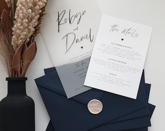 Vellum Wedding Invitations - Sweetheart Collection -  Wedding Invites
