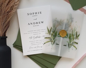 Sage Green Wedding Invitations - Sienna Collection