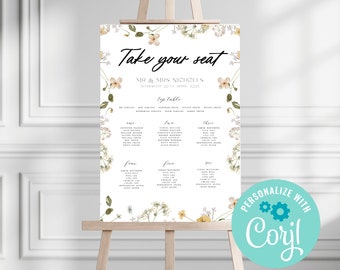 A1 Table Plan - Wildflower Collection | EDITABLE TEMPLATE