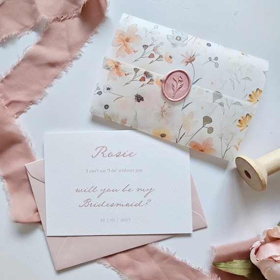 Wildflower Bridesmaid Proposal Card - perfect for your bridesmaid box and Wildflower Wedding