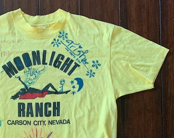 1980's Vintage Moonlight Bunny Ranch Souvenir shirt Signed Size XL