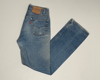 1980's Vintage Levis 501 Denim Jeans Distressed Patched 28/31 E23