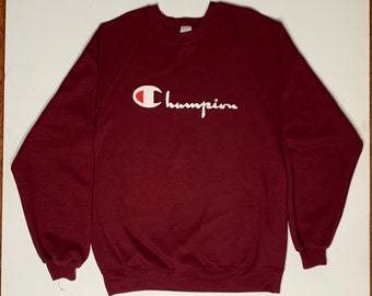 1980's Vintage Bootleg Champion Sweatshirt Maroon XXL