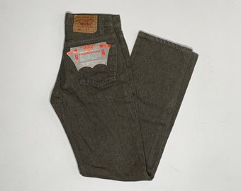 olive green levi 501 jeans