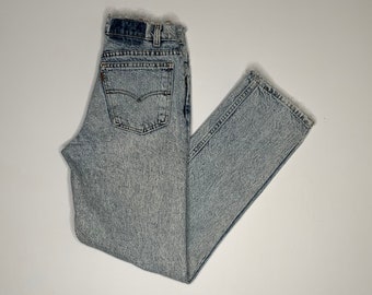 1980's Vintage Levis 705 Acidwash Denim Jeans USA 25/28 Measured A17