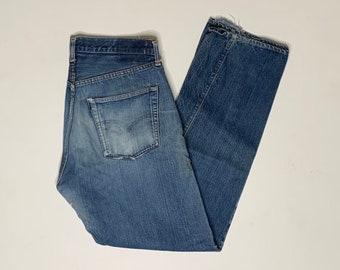 1970's Vintage Levis Redline Indigo Denim Jeans Distressed 32/32 Measured USA I30