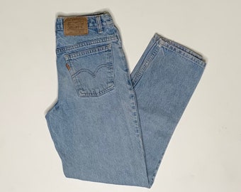 1980's Vintage Levis 550 Stone Wash Denim Jeans Blue 25/27 Measured USA I12