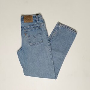 1980 Vintage Levis 550 Stone Wash Denim Jeans Azul 25/27 Medido EE.UU. I12