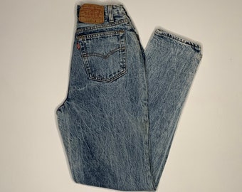 1980's Vintage Levis 17501 Acidwash Denim Jeans USA 24/30 Measured A18