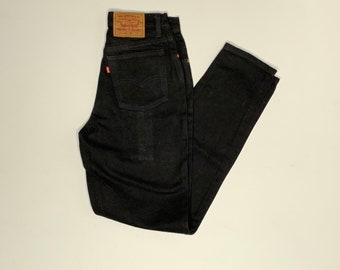 1990's Vintage Levis 17512 High Waist Denim Jeans New W/O Tags Negro Mujer Talla 9 E7