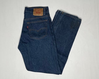 1980's Vintage Levis 501 Denim Jeans Dark Wash 30/30 Measured
