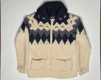 Vintage KANATA Hand Knit Chunky Cowichan Inspired Sweater Jacket