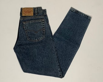 1990's Vintage Levis 550  Stone Wash Denim Jeans Oldstock Blue Overdye 28/32 USA H16