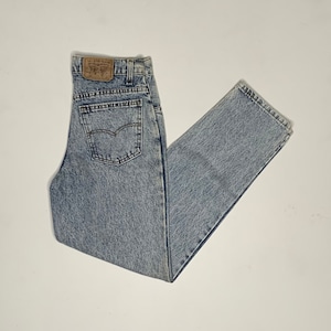 1980 Vintage Levis 550 Estudiante Denim Jeans Acid Wash Blue 28/30 Medido USA F11