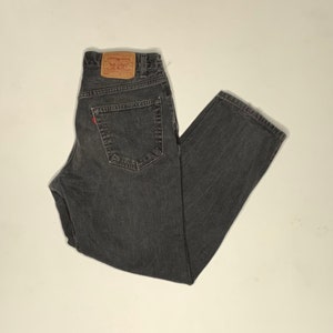 1990's Vintage Levis 550 Denim Jeans Black 30/29 Measured USA F16 image 1