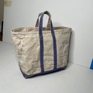 L.L. Bean, Bags, Vintage 8s Ll Bean Boat Tote Bag Blue Green Label