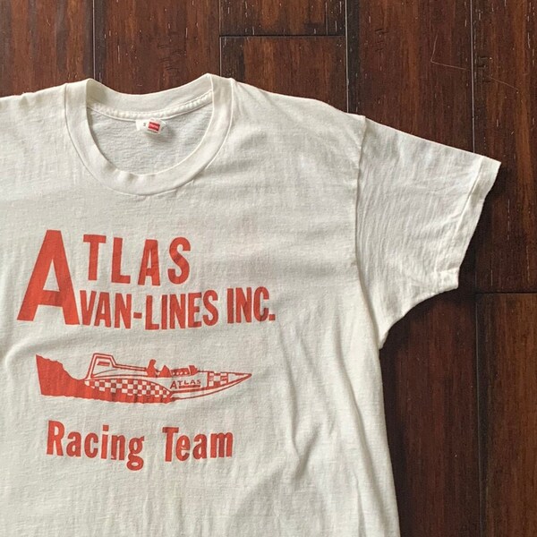 1970's Vintage Atlas Van Lines Hydroplane Racing Team T Shirt XL