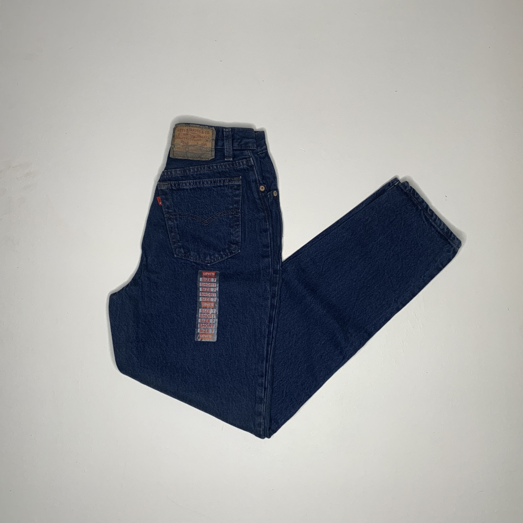 1990's Vintage Deadstock Levis 501 Short Overdye Blue USA 25