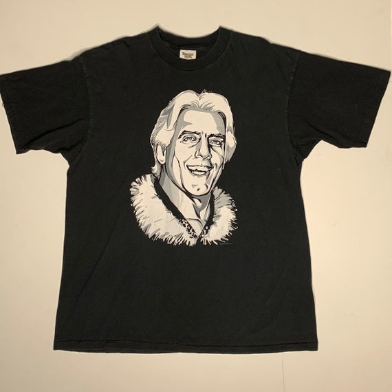 1990's Vintage Ric Flair Promo Shirt WCW Black XL